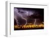 Lightning strike over large coal processing plant, South Africa-Paul Williams-Framed Photographic Print