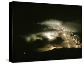 Lightning Strike, Tucson, Arizona.-Keith Kent-Stretched Canvas