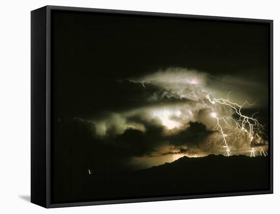 Lightning Strike, Tucson, Arizona.-Keith Kent-Framed Stretched Canvas