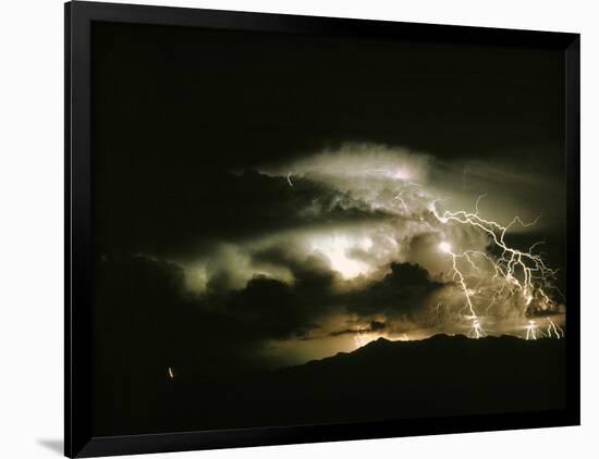 Lightning Strike, Tucson, Arizona.-Keith Kent-Framed Photographic Print