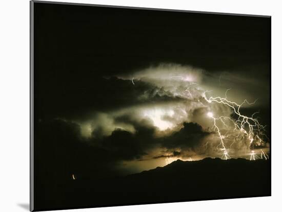 Lightning Strike, Tucson, Arizona.-Keith Kent-Mounted Photographic Print