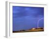 Lightning Strikes Buttes near Scottsbluff, Nebraska, USA-Chuck Haney-Framed Premium Photographic Print