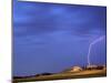 Lightning Strikes Buttes near Scottsbluff, Nebraska, USA-Chuck Haney-Mounted Premium Photographic Print