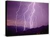 Lightning Strikes in the Foothills near Tucson-null-Stretched Canvas