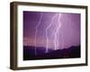 Lightning Strikes in the Foothills near Tucson-null-Framed Premium Photographic Print