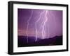 Lightning Strikes in the Foothills near Tucson-null-Framed Premium Photographic Print