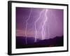 Lightning Strikes in the Foothills near Tucson-null-Framed Photographic Print