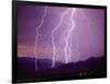 Lightning Strikes in the Foothills near Tucson-null-Framed Photographic Print