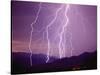 Lightning Strikes in the Foothills near Tucson-null-Stretched Canvas