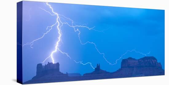 Lightning Striking Monument Valley, Utah Monument Valley Tribal Park Navajo Reservation-Tom Till-Stretched Canvas