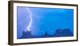 Lightning Striking Monument Valley, Utah Monument Valley Tribal Park Navajo Reservation-Tom Till-Framed Photographic Print