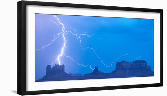 Lightning Striking Monument Valley, Utah Monument Valley Tribal Park Navajo Reservation-Tom Till-Framed Photographic Print