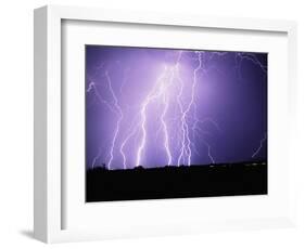 Lightning Striking the Ground-Warren Faidley-Framed Photographic Print