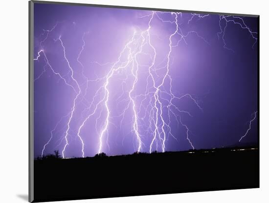 Lightning Striking the Ground-Warren Faidley-Mounted Photographic Print