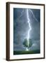 Lightning Striking Tree-null-Framed Premium Giclee Print