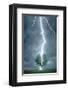 Lightning Striking Tree-null-Framed Art Print