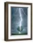 Lightning Striking Tree-null-Framed Art Print