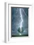 Lightning Striking Tree-null-Framed Art Print