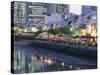 Lights and Reflections, Boat Quay, Singapore-Charcrit Boonsom-Stretched Canvas