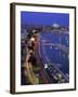 Lights at Dusk, with Boats in the Marina and Palma Cathedral across the Bay, Majorca, Spain-null-Framed Photographic Print