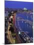 Lights at Dusk, with Boats in the Marina and Palma Cathedral across the Bay, Majorca, Spain-null-Mounted Photographic Print