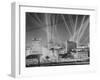 Lights Beaming in Sky for Film Opening-null-Framed Photographic Print