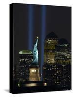 Lights from the Former World Trade Center Site Can be Seen on Both Sides of the Statue of Liberty-null-Stretched Canvas