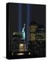 Lights from the Former World Trade Center Site Can be Seen on Both Sides of the Statue of Liberty-null-Stretched Canvas