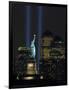 Lights from the Former World Trade Center Site Can be Seen on Both Sides of the Statue of Liberty-null-Framed Photographic Print