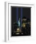 Lights from the Former World Trade Center Site Can be Seen on Both Sides of the Statue of Liberty-null-Framed Photographic Print