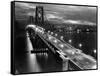 Lights Illuminate the Newly Completed San Francisco Oakland Bay Bridge-null-Framed Stretched Canvas