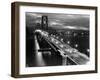 Lights Illuminate the Newly Completed San Francisco Oakland Bay Bridge-null-Framed Premium Photographic Print