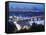 Lights Illuminating Podil District and Dnieper River Area at Night, Kiev, Ukraine, Europe-Christian Kober-Framed Stretched Canvas