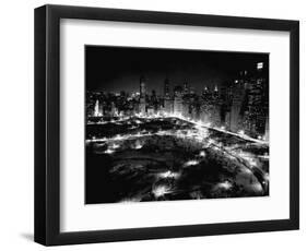 Lights in and around Cenral Park at Night-Vincent Lopez-Framed Photographic Print