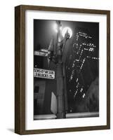 Lights in Skyscrapers at Rockefeller Center Being Dimmed to Conserve Energy During WWII-William C^ Shrout-Framed Photographic Print