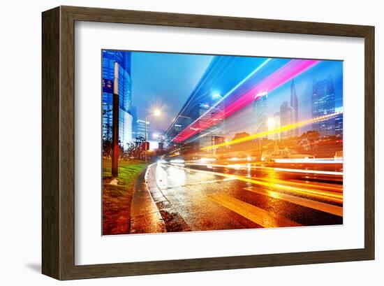 Lights Modern Shanghai China-null-Framed Art Print