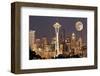 Lights on in Seattle Full Moon-null-Framed Art Print