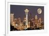 Lights on in Seattle Full Moon-null-Framed Art Print