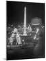 Lights Water Fountains Surrounding the Place de La Concirde Chamber of Deputies-Dmitri Kessel-Mounted Photographic Print