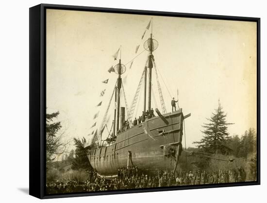 Lightship Beached at McKenzie Head, 1899-1901-J.F. Ford-Framed Stretched Canvas