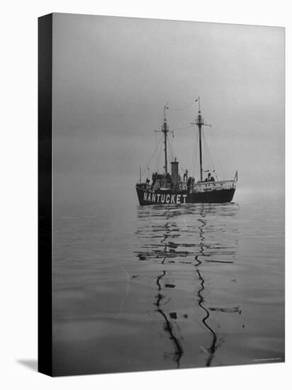 Lightship "Nantucket" Riding Anchor Near Quicksand Shallows to Warn Away Other Ships-Sam Shere-Stretched Canvas