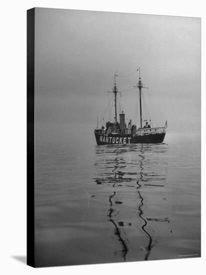 Lightship "Nantucket" Riding Anchor Near Quicksand Shallows to Warn Away Other Ships-Sam Shere-Stretched Canvas