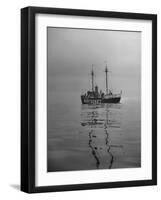 Lightship "Nantucket" Riding Anchor Near Quicksand Shallows to Warn Away Other Ships-Sam Shere-Framed Photographic Print