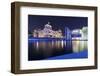 Lightshow about German history, Reichstag Parliament Building and Paul Loebe Haus Building, Berlin -Markus Lange-Framed Photographic Print