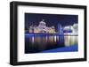 Lightshow about German history, Reichstag Parliament Building and Paul Loebe Haus Building, Berlin -Markus Lange-Framed Photographic Print