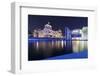 Lightshow about German history, Reichstag Parliament Building and Paul Loebe Haus Building, Berlin -Markus Lange-Framed Photographic Print