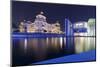 Lightshow about German history, Reichstag Parliament Building and Paul Loebe Haus Building, Berlin -Markus Lange-Mounted Photographic Print