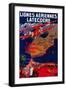 Lignes Aeriennes Latecoere Vintage Poster - Europe-Lantern Press-Framed Art Print