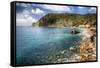 Liguria Coastline At Monterosso Al Mare, Italy-George Oze-Framed Stretched Canvas