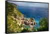 Ligurian Coast View At Vernazza, Italy-George Oze-Framed Stretched Canvas